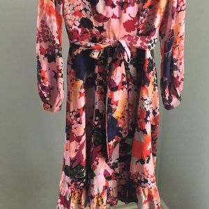 Anthropologie Maeve floral silk dress size 0P
